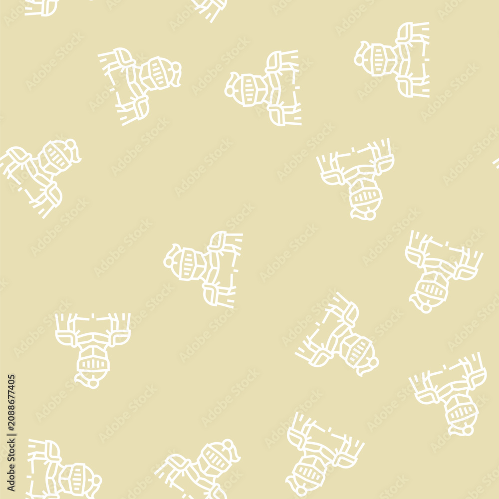 Obraz premium knight fairy tale vector line seamless pattern knight fairy tale sign illustration