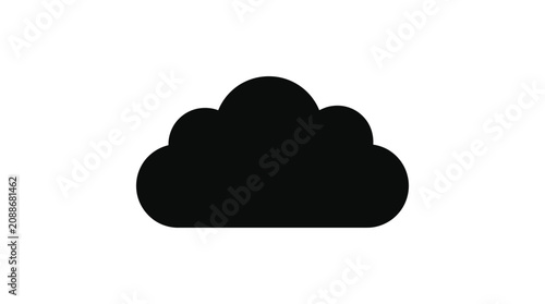 Black Cloud Silhouette Against A White Background Vector Illustration