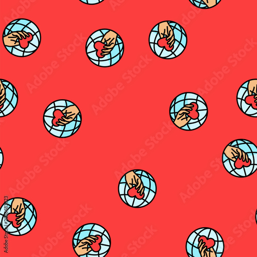 Принти на полотні eradication of poverty international day vector seamless pattern eradication of