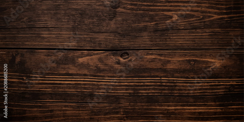 Принти на полотні Dark brown rustic wooden board texture background with vertical planks, natural