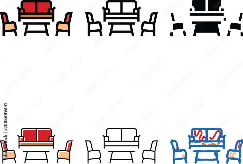 Fototapeta premium conversation set outdoor furniture color icon vector. conversation set outdoor range furniture sign. isolated symbol