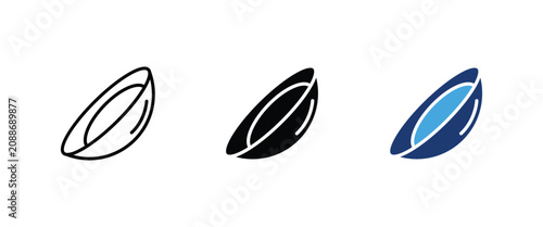Bild auf Leinwand Medical contact lens icon, Optometry eye care vision symbol, Hospital ophthalmol