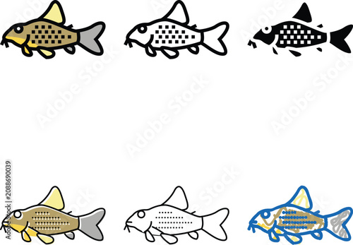 Obraz na plátně cory catfish color icon vector