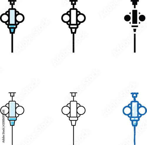 Εκτύπωση καμβά biopsy cancer treatment color styleset icon vector