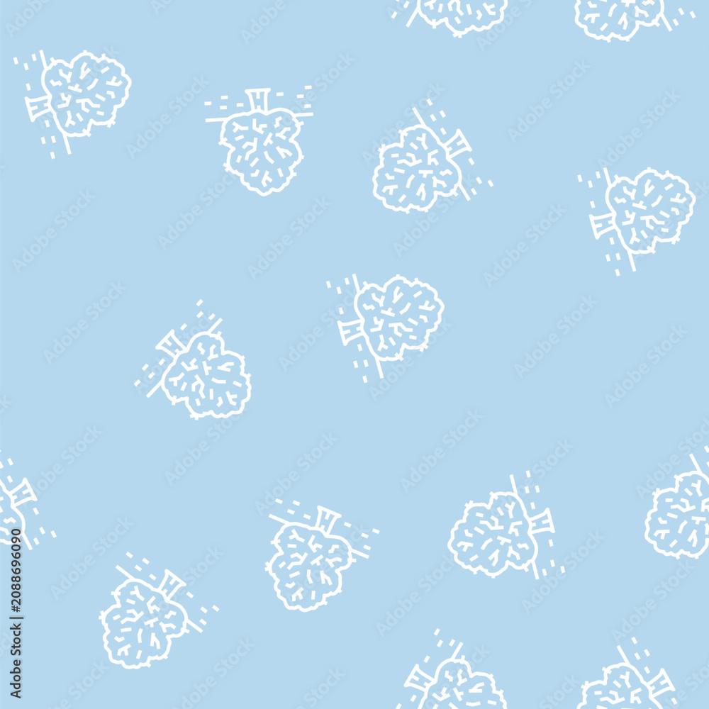 Fototapeta premium park tree vector line seamless pattern park tree sign illustration