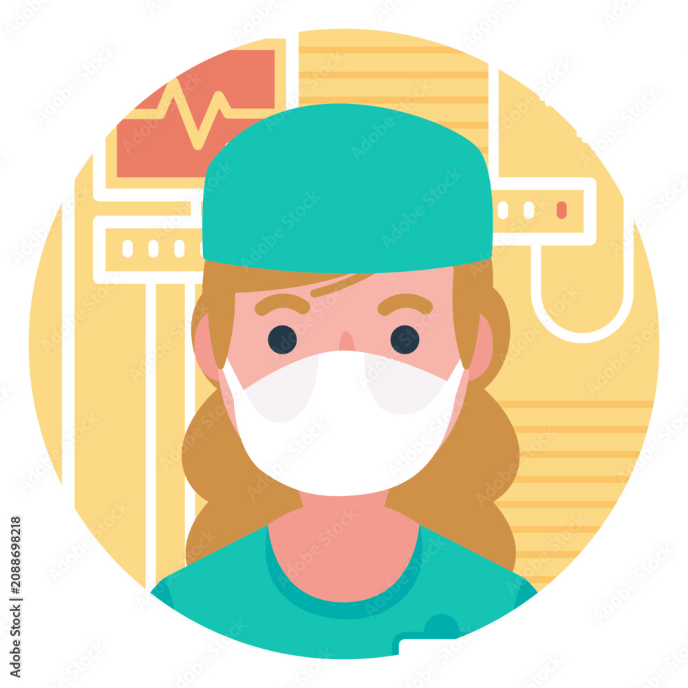 Naklejka premium Badge doctor character