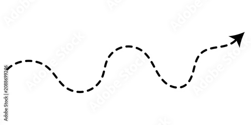 Black dashed wavy line with an arrow pointing forward