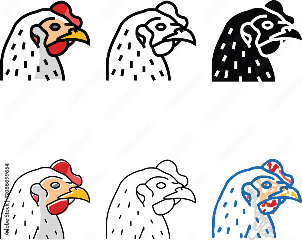 Fototapeta premium chicken animal zoo designs color icon vector. chicken animal zoo sign. isolated symbol