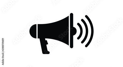 Foto Megaphone Silhouette On White Background A Communication Device