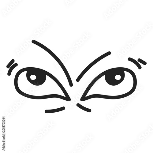 Tableau sur toile Comic envy emoticon eyes