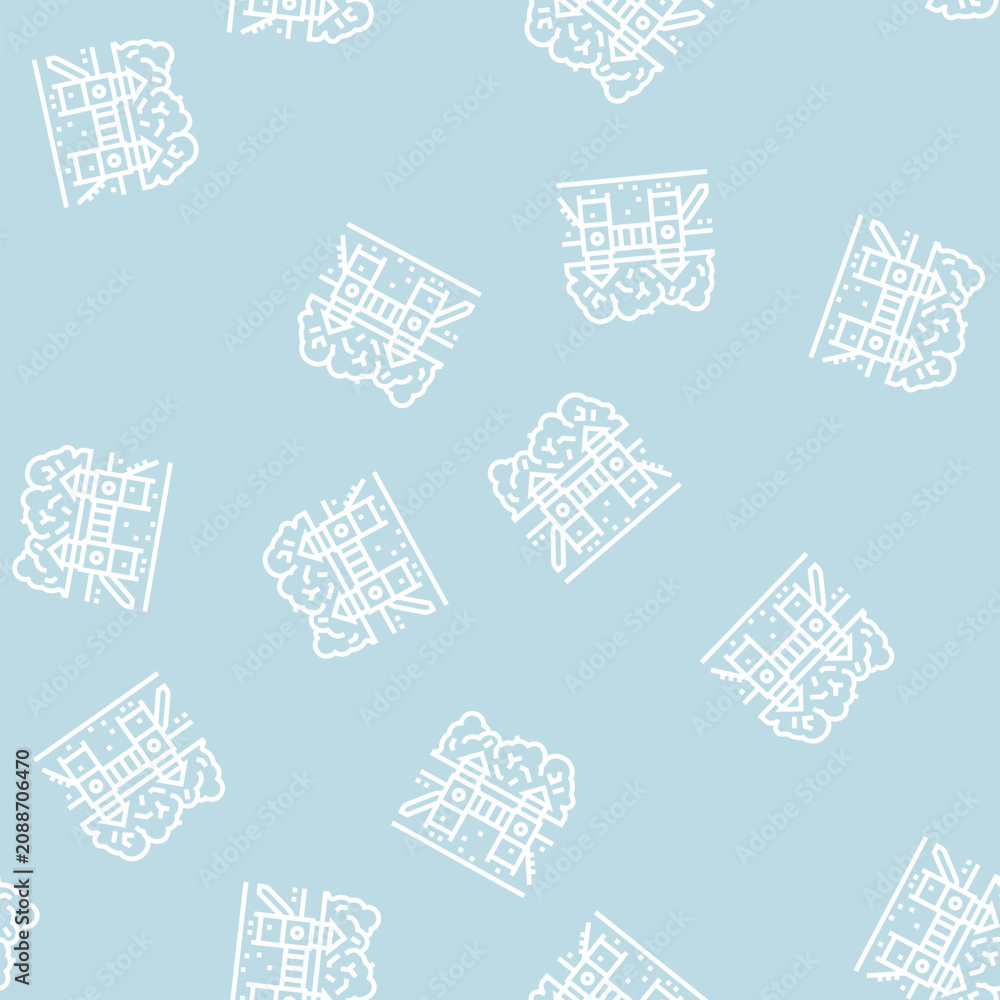Fototapeta premium playground park vector line seamless pattern playground park sign illustration