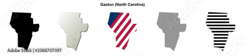 фотографія Gaston (North Carolina) blank outline map set