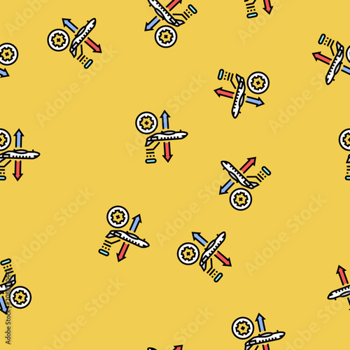 Fotografie aileron adjustment aircraft vector seamless pattern aileron adjustment aircraft