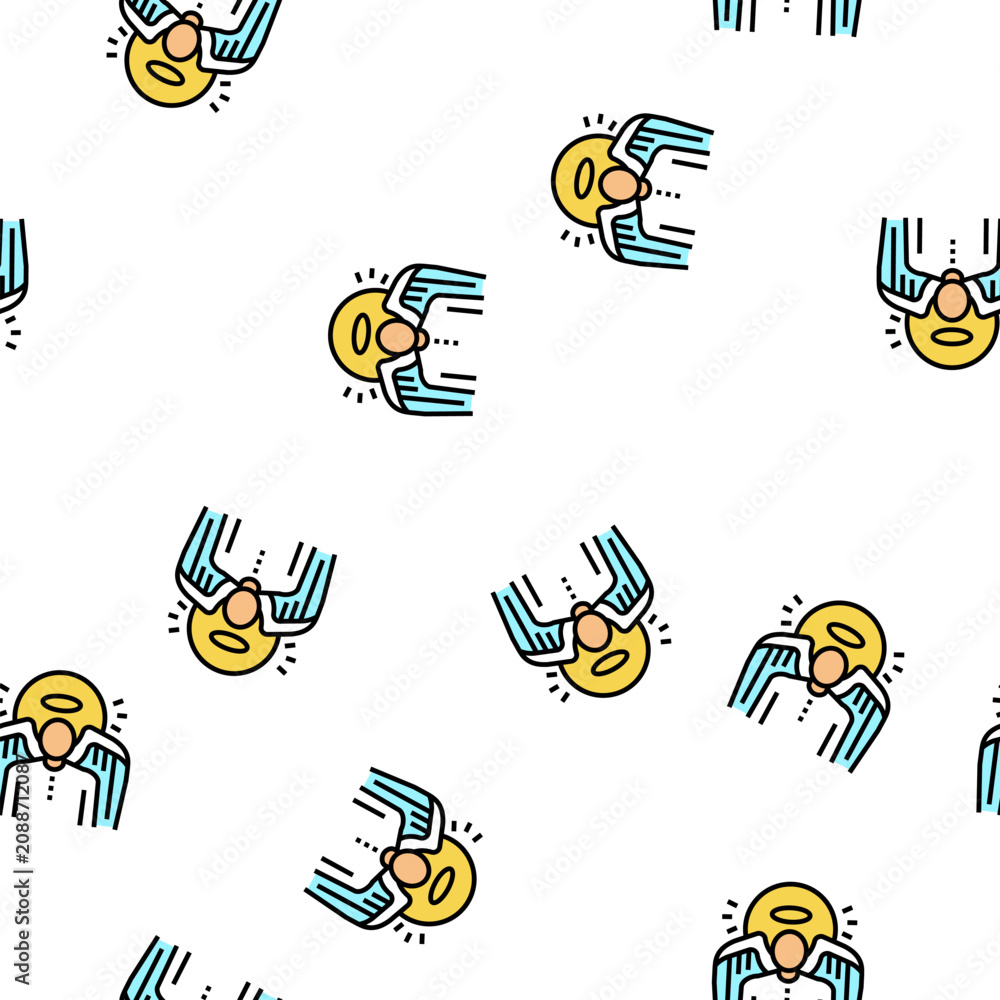 Obraz premium angel christianity vector seamless pattern angel christianity sign illustration