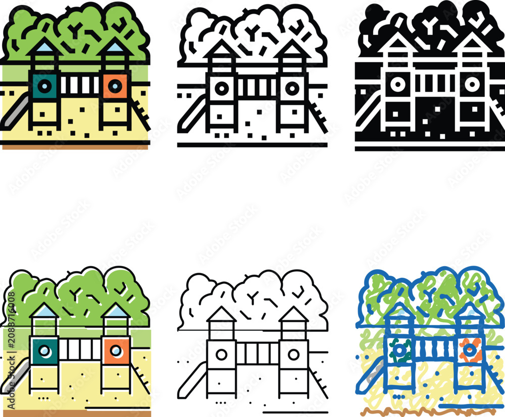 Naklejka premium styles playground park color icon vector. playground park sign. isolated symbol