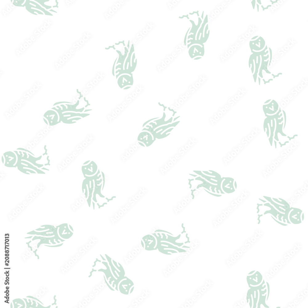 Fototapeta premium owl wild bird vector glyph seamless pattern owl wild bird sign illustration