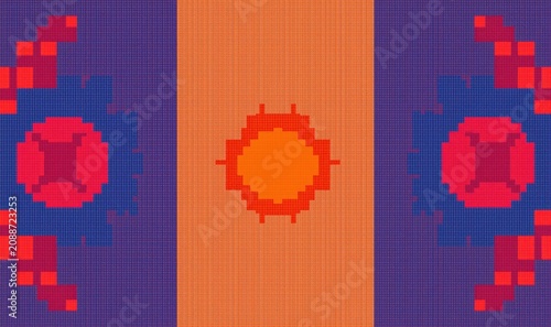 Decorative floral and geometric pattern background
