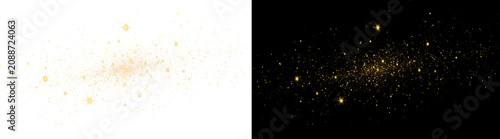 Scattered Gold Star Sparkles On Dark Preview With Transparent Particle Overlay For Elegant Graphic Design