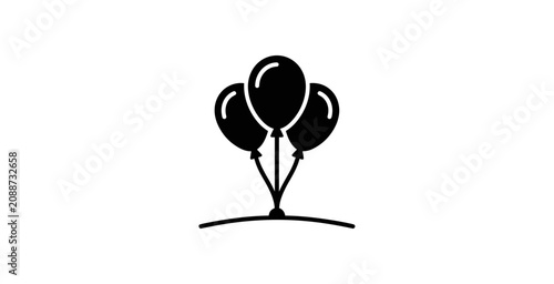Three Balloons Outline Icon