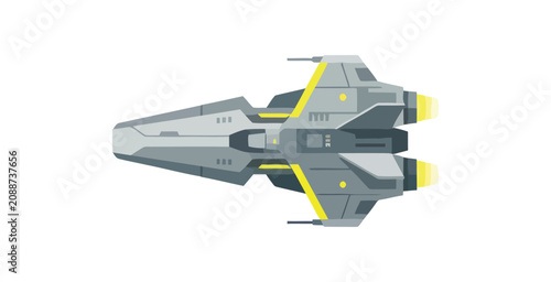 Foto Futuristic Sci-Fi Spaceship Vector Illustration