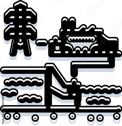 Принти на полотні Hydroelectricity generated from a power station using renewable water resources