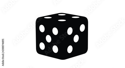 Photos Black die with five pips isolated silhouette