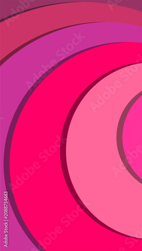 Abstract paper cut circular background with pink tone multilayered curve shadow texture, digital aesthetic website wallpaper backdrop and commercial card print design decoration