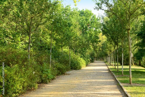 View of walkway with green ...