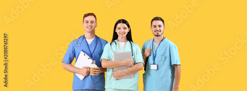 Three young medical profess...
