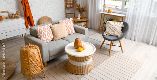Cozy modern living room wit...
