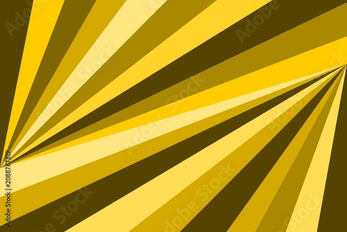 Yellow and dark olive sunburst radial stripe pattern background, bold geometric abstract wallpaper illustration.