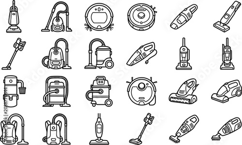 Foto Various vacuum cleaner icons