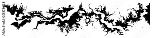 Foto Horizontal Abstract Grunge Crack and Root System, Organic Branch Ink Splatter Ba
