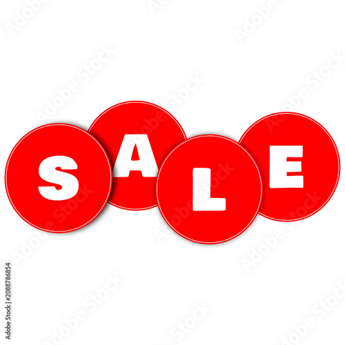 Red Sale Circles Typography Banner Stock Illustration
