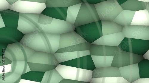 Abstract Geometric Patterning Visuals in Green and White Tunnels with Soft Lighting
