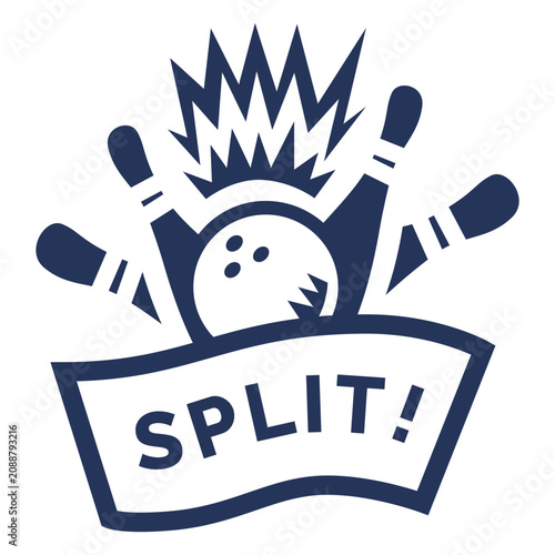 Фотография Split bowling ball skittle badge sticker