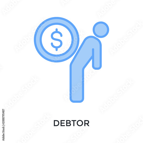 Εκτύπωση καμβά Debtor Icon Lineal Blue Style