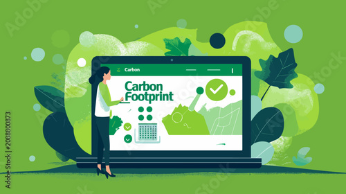 Carbon footprint analysis and environmental sustainability concept