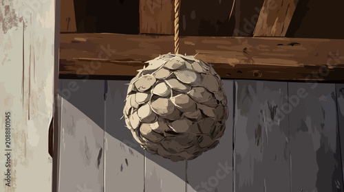 Natural decoration hanging object rustic texture close up