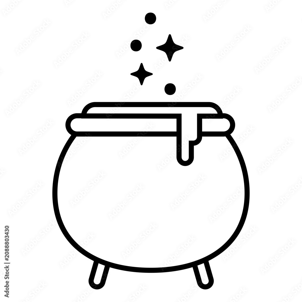Fototapeta premium Halloween cauldron stroke