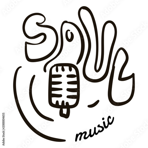 Photography Retro microphone soul hand drawn symbol black