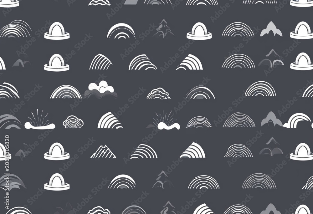Fototapeta premium Minimalist Abstract Rainbow Pattern Seamless Vector Background Design