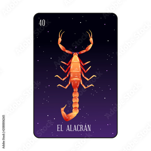 Obraz na plátně Loteria scorpion card
