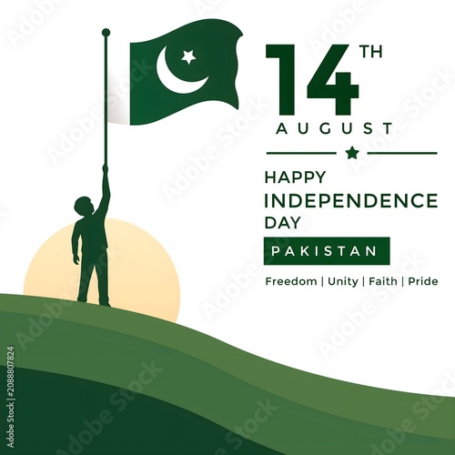 Pakistan independence day celebration template