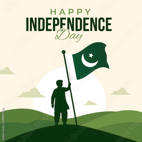 Pakistan independence day celebration template