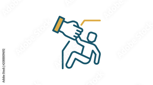 Tableau sur toile Helping hand icon, support, care, assistance, teamwork, partnership