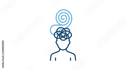Foto Mental health concept, stress, confusion, anxiety, mind chaos
