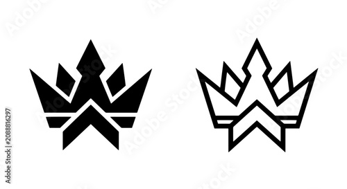 Photos Geometric crown logo design elements with geometric silhouette minimalist herald