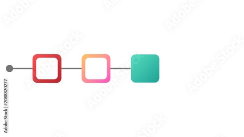 Modern Business Timeline Animation with Four Colorful Rectangle Steps Progression