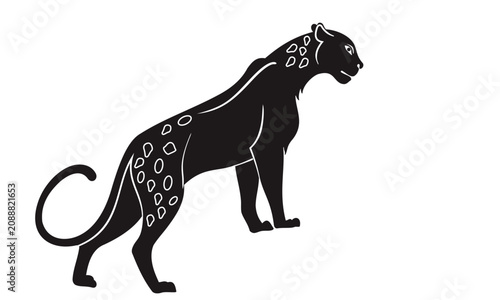 Leopard silhouette—vector illustration suitable for logos, banners, tattoos, or other uses